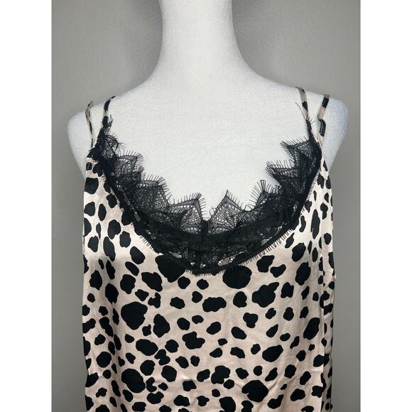 NWT By Anthropologie V-Neck Open-Back Slip Midi Dress Animal Print Sz M Mob Wife - Picture 4 of 13